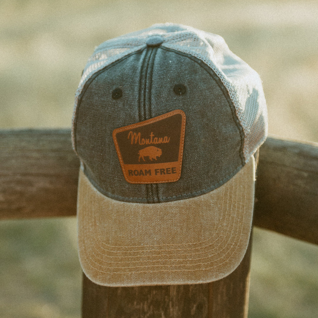BISON BLK/CAM/LEA HAT