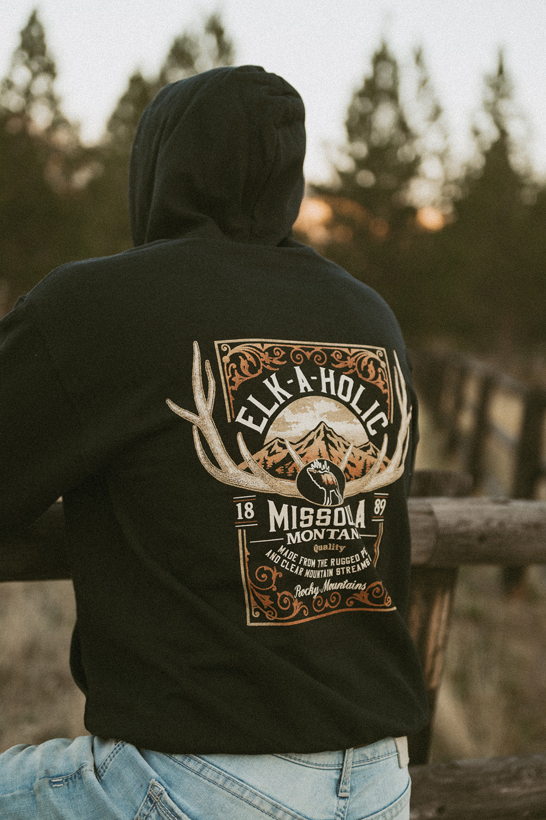 ELK A HOLIC BLK HOODY