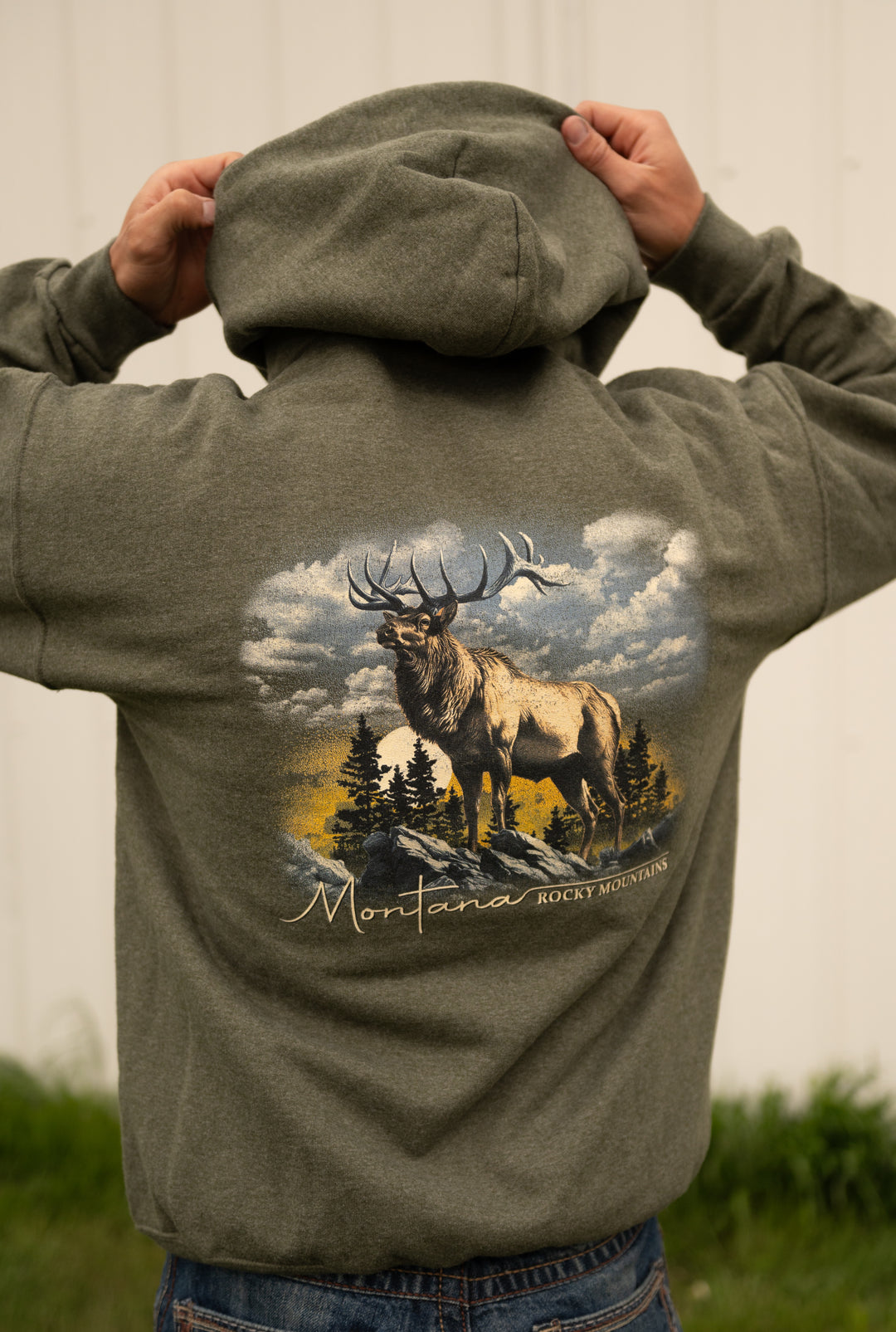 MIGHTY ELK GRN HOODY