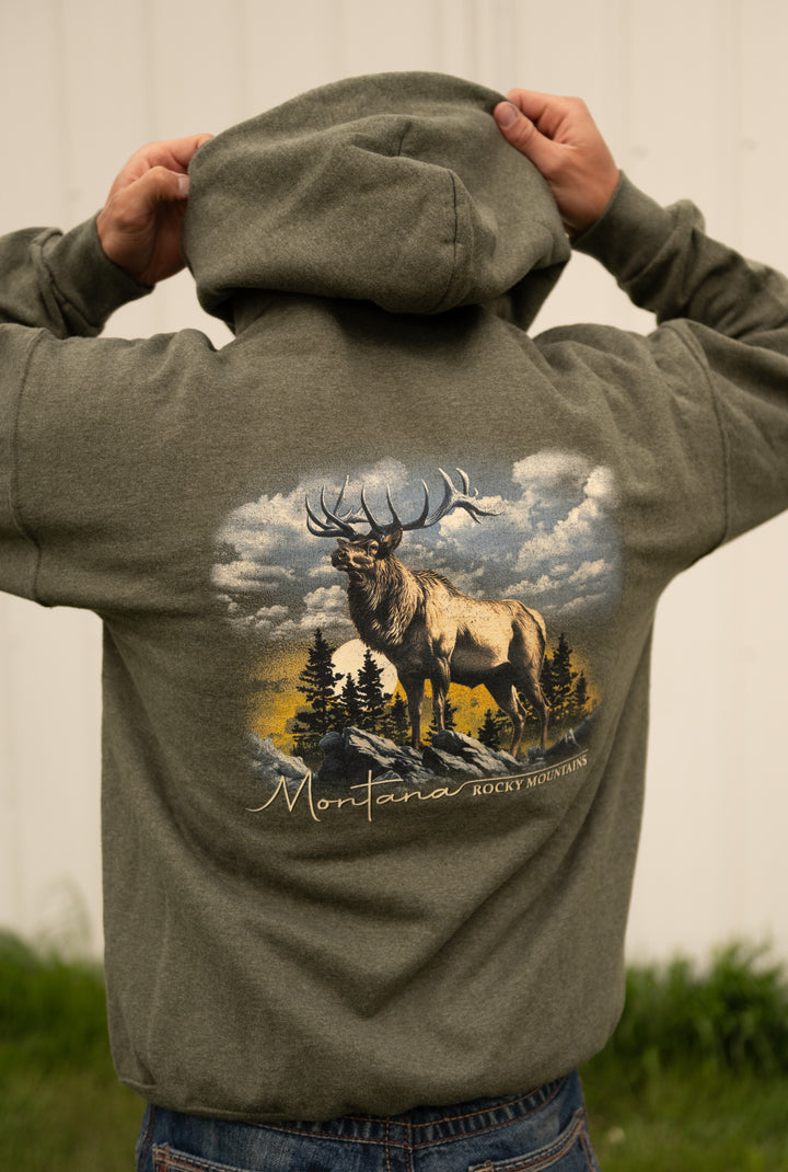MIGHTY ELK GRN HOODY